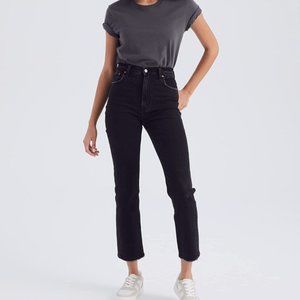 Abercrombie Women's Ankle Straight Ultra High Rise Black Jeans